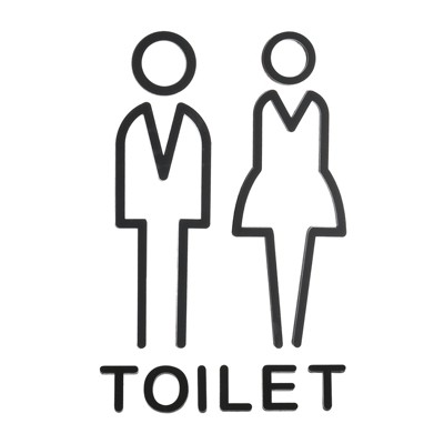 Unique Bargains Acrylic Self-Adhesive Waterproof Decor Bathroom Sign 1 Pair