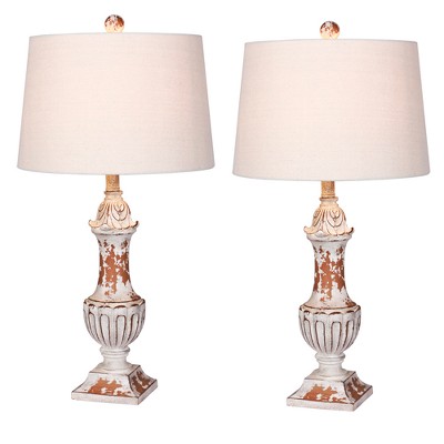 Distressed Decorative Resin Table Lamps Antique Ivory  - Fangio Lighting