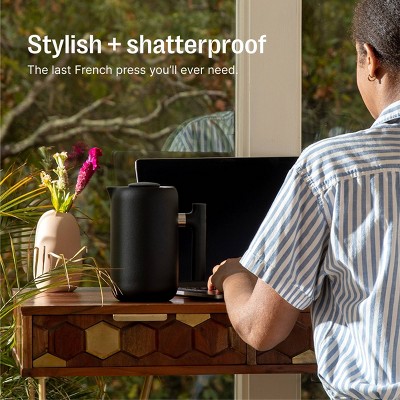 Matte Black Stainless Steel 24oz French Press Coffee Maker