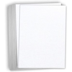 Hamilco White Linen Textured Cardstock Thick Paper - 11 x 17" Heavy Weight 80 lb Cover Card Stock - 25 Pack - 1 of 4