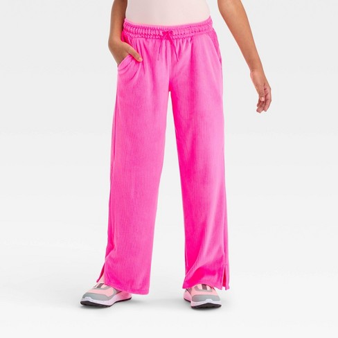 Girls' Cozy Fleece Pants - All In Motion™ Light Pink XS