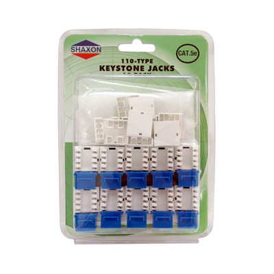 Shaxon Category 5e RJ45/110 568A/B Keystone Jack Blue 10/Pack BM603U810-10B