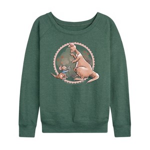 Women's - Disney - Winnie the Pooh Lightweight French Terry Wide Neck Long Sleeve Shirt - 1 of 4