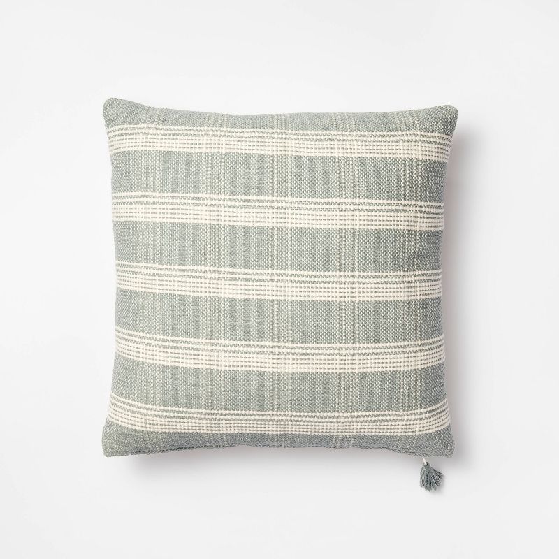 Woven Plaid Throw Pillow with Tassel Zipper - Threshold™ designed with Studio McGee, 1 of 12