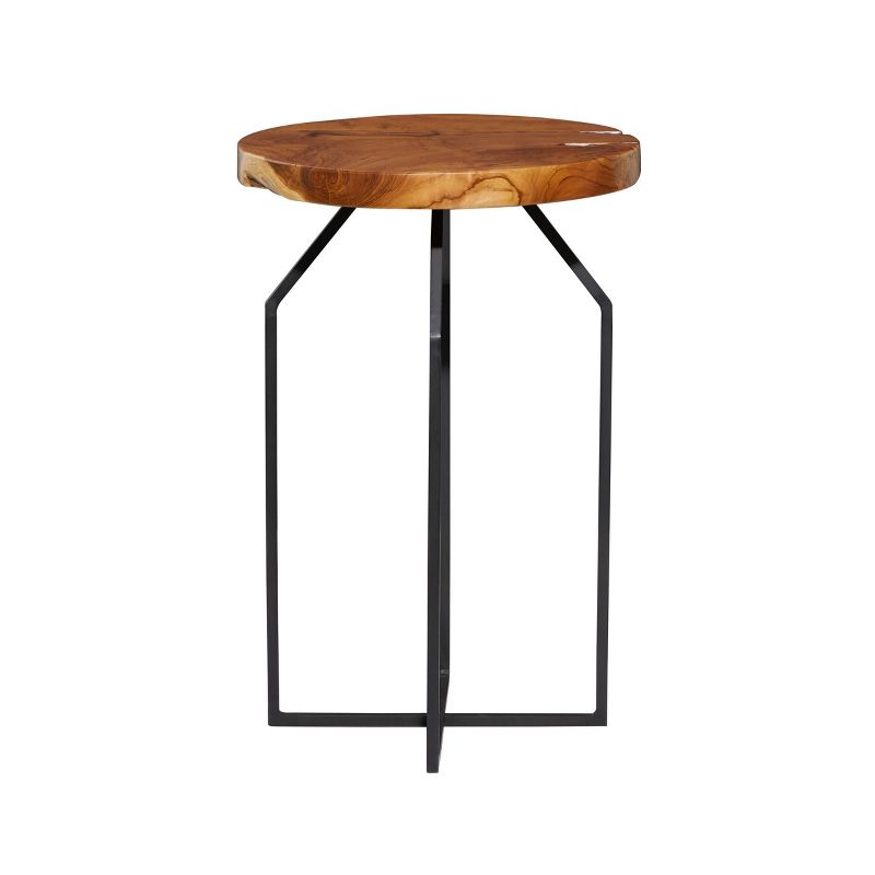 Contemporary Teak Wood Accent Table Chestnut - Olivia &#38; May, 6 of 8