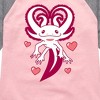 Girls' - Instant Message - Axolotl Heart Fins Shirt Tail Raglan Graphic T-shirt - 2 of 4
