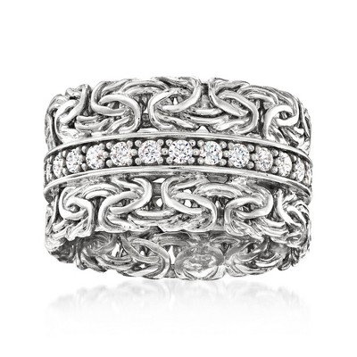Ross-Simons 0.60 ct. t.w. CZ Byzantine Ring in Sterling Silver