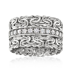 Ross-Simons 0.60 ct. t.w. CZ Byzantine Ring in Sterling Silver - 1 of 4
