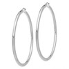 Black Bow Jewelry 3mm, 14k White Gold Classic Round Hoop Earrings, 65mm (2 1/2 Inch) - 2 of 4
