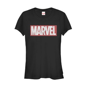 Juniors Womens Marvel Classic Distressed Logo T-Shirt - 1 of 3
