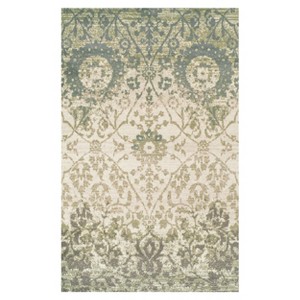 Floral Damask Geometric Indoor Runner or Area Rug by Blue Nile Mills - 1 of 4