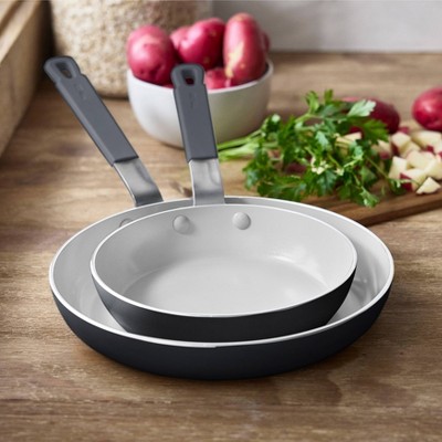 Graphite Gray 2-Piece Ceramic Nonstick Aluminum Fry Pan Set