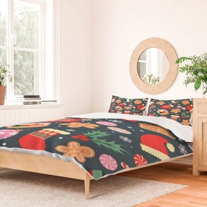 Deny Designs King Emanuela Carratoni Ditsy Christmas Duvet Cover and Pillow Sham - 1 of 4