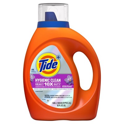 Tide Hygienic Clean Heavy 10x Duty Liquid Laundry Detergent, Spring Meadow Scent, 132 fl oz, 94 Loads, HE Compatible