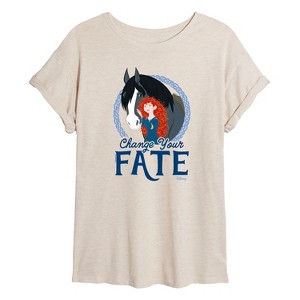 Women's - Disney - Merida & Angus Change Your Fate Oversized Graphic T-Shirt - 1 of 4