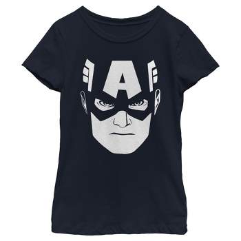 Girl's Marvel Cap Big Face T-Shirt