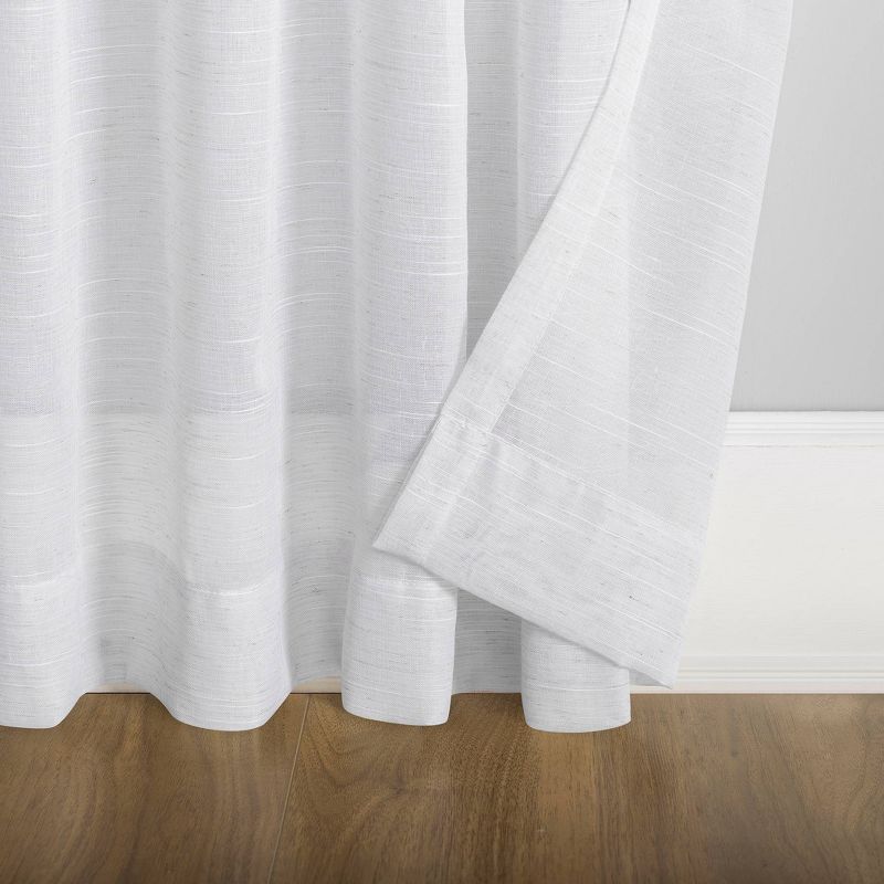 Bethany Slub Textured Linen Blend Sheer Tie Top Curtain Panel - No. 918, 6 of 9