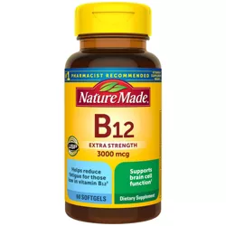 Nature Made Extra Strength Vitamin B12 3000 mcg Energy Metabolism Support Softgels - 60ct