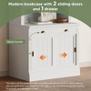 NicBex Retro Display Bookcase 5 Color Adjustable Shelves Mid-Century Modern Tempered Glass Cabinet Multiroom Display Solution, White - 4 of 4