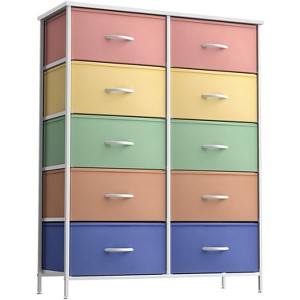 Sorbus 10 Drawers Dresser - Furniture Storage for Bedroom, Closet, Office Organization - Steel Frame, Wood Top, Fabric Bins - 1 of 4