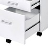 Gulches Nightstand, 22 Inch High in White, Equipped with 3 Drawers and Mobile Casters - 3 of 4