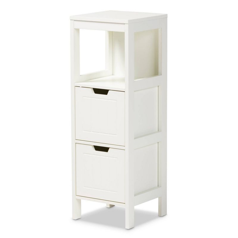 Reuben 2 Drawer Wood Storage Cabinet White - Baxton Studio, 1 of 9