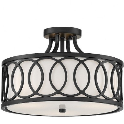 Crystorama Lighting Graham 3 - Light Semi-Flush Mount in  Matte Black