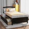 NicBex Twin Size Wood Platform Bed with 2 Drawers and Headboard for Adults/Boys/Girls - 2 of 4