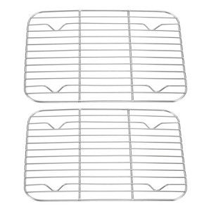 Unique Bargains 304 Stainless Steel Roasting Baking BBQ Grill Net 2 Pcs - 1 of 4