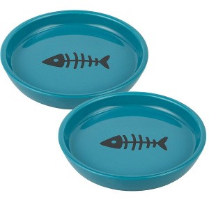 Park Life Designs 2c Oscar Classic Round Cat Bowl - Blue - 1 of 4