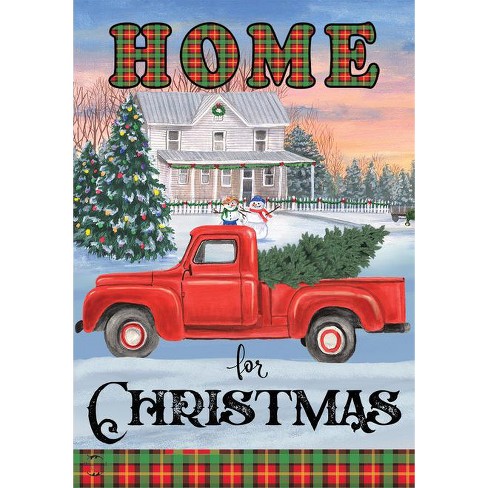 Briarwood Lane Home For Christmas Garden Flag Red Pickup Truck Tr : Target