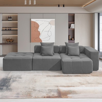 YOOCOZZ   Fully Compressed 105.5" L-Shaped Sectional Sofa