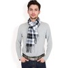 anna-Kaci Men's Classic Plaid Patterned Scarf with Fringed Edges Soft Lightweight Winter Accessory for Timeless Style - 3 of 4