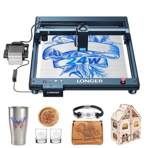 LONGER Laser B1 20W Engraver Cutter with 17.72inx17.32in Working Area,Auto Air Assist,600MM/S Speed,Cuts 25mm Basswood & 35mm Acrylic - 1 of 4