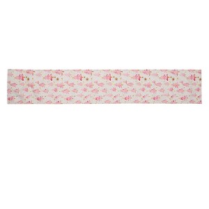 Unique Bargains Christmas Table Runner Yellow Snowflake Pink Christmas Tree Linen Pink Yellow White 72"x13" 1 Pc - 1 of 4