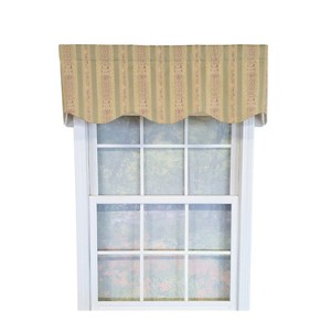 RLF Home 100% Cotton Kuriyama Provance  Fully lined Windows Rod Pocket Valance 50" x 15"  Beige - 1 of 4