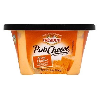 President Pub Cheese Sharp Cheddar Cheese Spread - 8oz