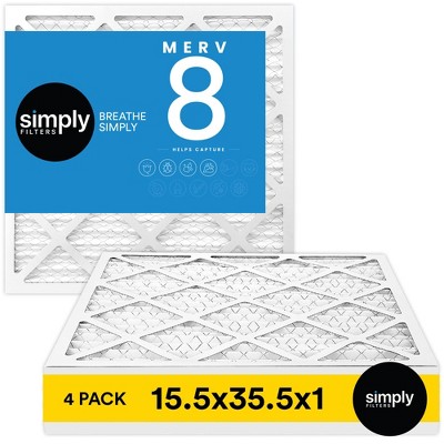 Simply Air Filters, MERV 8, 4 Pack, Furnace Air Filter for HVAC, Multiple Sizes