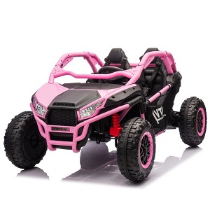 Lomsoe 24V Two-seater Kids Ride On UTV w/Parents Control,20in seat width,400W Super high power,Four-wheel Suspension,Bluetooth,MP3,USB - 1 of 1