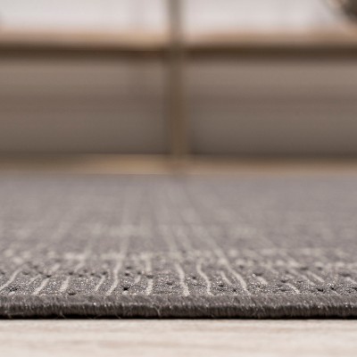 Madaba Bohemian Gray/Cream Moroccan Trellis Synthetic Runner Rug - 2x8
