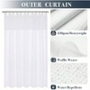Waffle Weave Shower Curtain with Snap - in Liner, Waterproof Washable, Heavyweight Fabric, Mesh Top Window, 71x72 White - 2 of 4