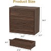 Walnut 3-Drawer Bedroom Dresser – Spacious Storage Chest, Compact Modern Bedside Table for Living Room, Nursery and Entryway - 2 of 4