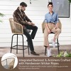 HOMEFUN Outdoor Bar Stools Set of 4,Patio Bar Stools with Armrests, All Weather Rattan Bar Chairs with Backrest,Gray - 4 of 4