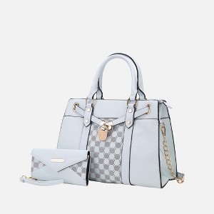 MKF Collection Christine Circular Print Vegan Leather Satchel Bag for Women with Matching Wallet by Mia K - 1 of 4