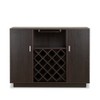 BDELITE Espresso 2-Door Wine Cabinet with Stemware Rack-47.24*13.78*34.84 Inch, Brown - 2 of 4
