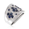 Ross-Simons 1.50 ct. t.w. Sapphire and .21 ct. t.w. Diamond Wide Ring in Sterling Silver - 3 of 4