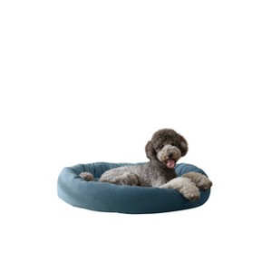 Arlee Home & Pet Orbit Orthopedic Chew Resistant Eco-Friendly Memory Foam Dog Bolster Bed - Blue - XXL - 1 of 4