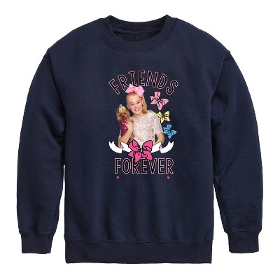 Boys' JoJo Siwa Friends Forever Graphic Long Sleeve Fleece Sweatshirt - Navy - Medium