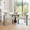 Set Of Two Accent Chairs,Barrel Armchair,Minimalist Velvet Fabric With Black Leg Accent Chair,Curved Back Living Room Chairs-Cuddlewood - 2 of 4