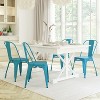 Emma and Oliver Commercial Grade 4 Pack Distressed Metal Indoor-Outdoor Stackable Chair - 2 of 4